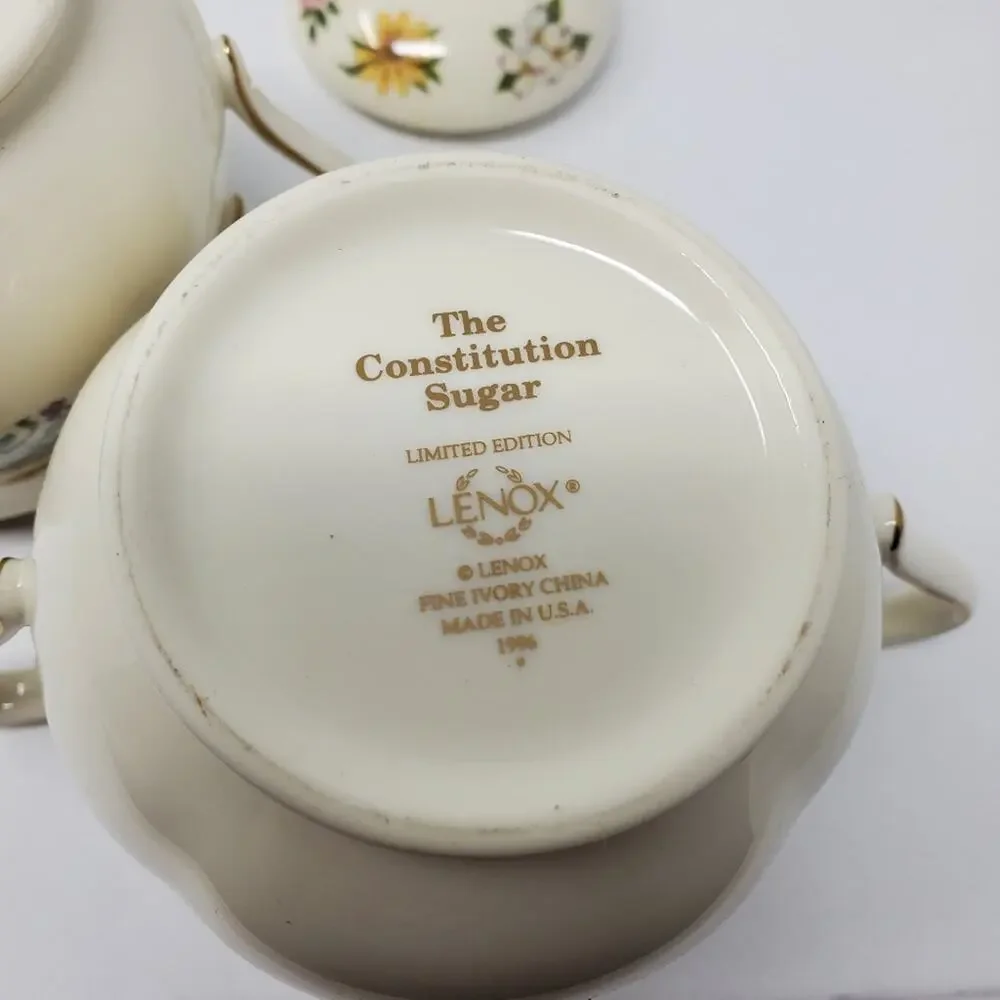 LENOX Creamer and Covered Sugar Bowl set The Constitution Cream and Sugar Excel